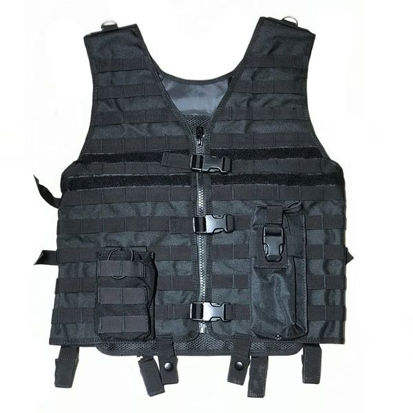 

waist support molle tactical vest outdoor multi-functional camouflage cs protective equipment breathable, Black;gray