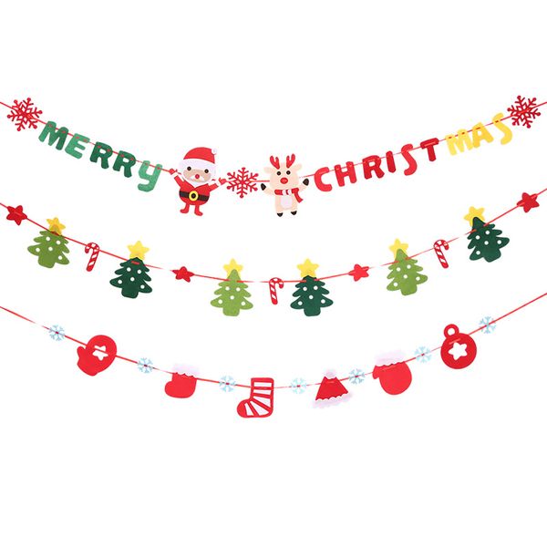 

christmas decorations elk santa claus garland hanging banner merry ornament 2021 xmas navidad gift for home