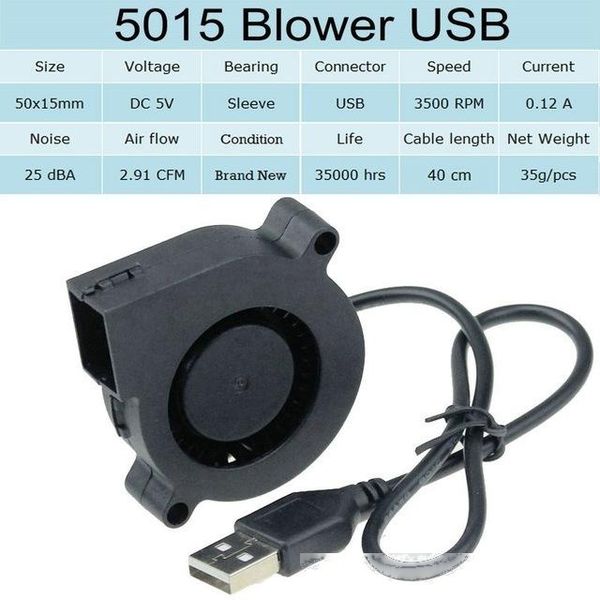 

fan fans & cooling 2pieces lot pc computer cooling cooler dc centrifugal blower fan usb 5v 6015s 60x60x15 60mm 75mm 7515