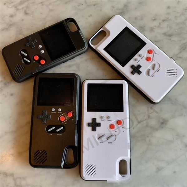 

mini handheld game phone case silica gel protective sleeve retro game player color lcd for iphone6 7 8 8plus x xs max xr
