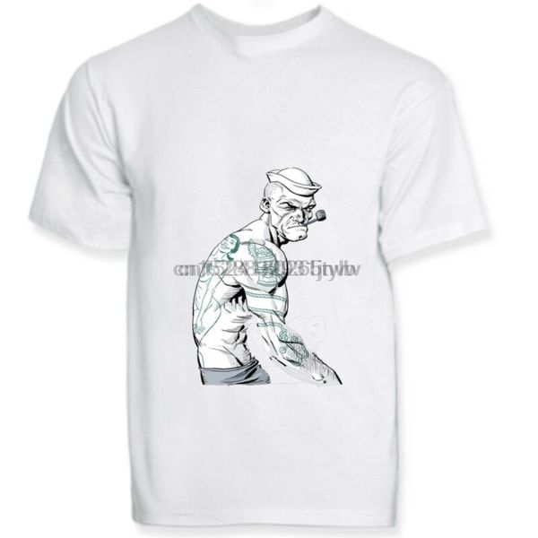 

футболка popey braccio di ferro tatoo пол недвижимость винтаж maglia мода bianca
