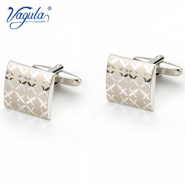 

vagula gemelos classic silver-color laser copper men's cufflink luxury gift party wedding suit shirt button cuff links 197, Silver;golden