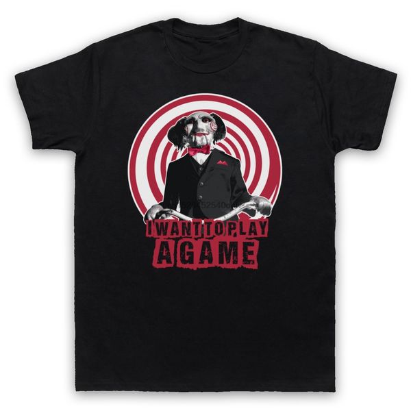 

saw unofficial i want to play a game billy puppet mens t-shirt