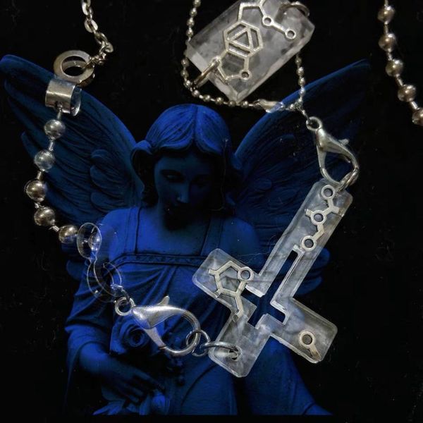 

cross circuit diy cool tech wear necklace fashion chic hollowed metal hip hop yuppie choker, Golden;silver