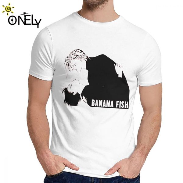 

banana fish tee shirt повседневная o-образным вырезом новых людей из органического хлопка большого размера футболки