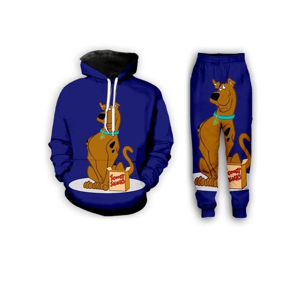 

new fashion mens/womens cartoon scooby doo funny 3d print hoodie+pants s44, Gray