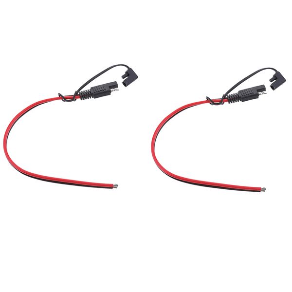 

2x premium 14awg solar battery sae charger harness diy extension connector cables