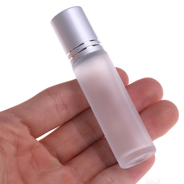 

storage bottles & jars 1pcs 10ml thick amber glass roll on essential oil empty perfume bottle stainless roller ball