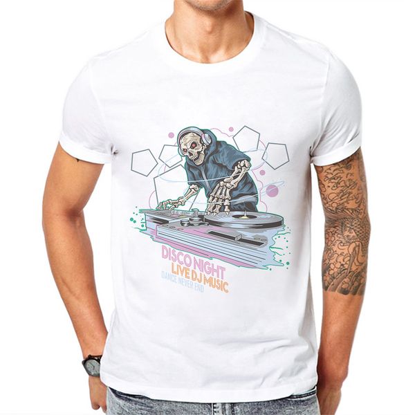 

new arrival mens fashion brand t shirt cool half sleeve cotton hipster tees dj skull cartoon printed male tshirts clothing