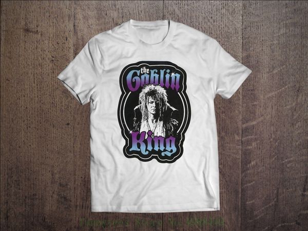

мужчины белая футболка labyrinth tee shirt гоблин king 100% хлопок для человек рубашки