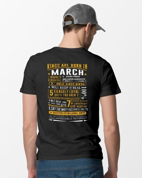 

kings are born in march black t-shirt men cotton s-6xl made in usa(1