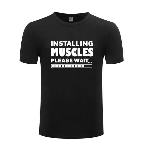 

installing muscles gym fitness novelty mens men t shirt tshirt 2018 new short sleeve o neck cotton casual t-shirt tee
