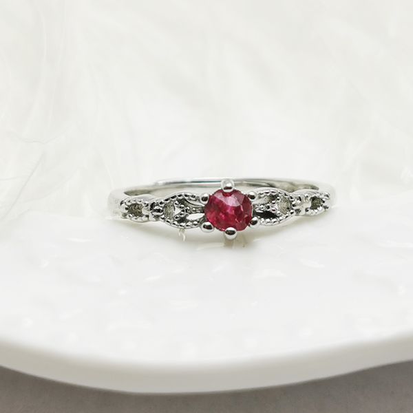 

ruby ring with 925 silver plated adjustable 4.8*4.8*3.9, Golden;silver