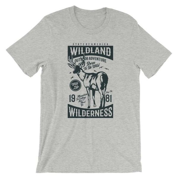 

дикий участок футболка. deer 100% хлопок премиум tee новая новая мода tee shirt