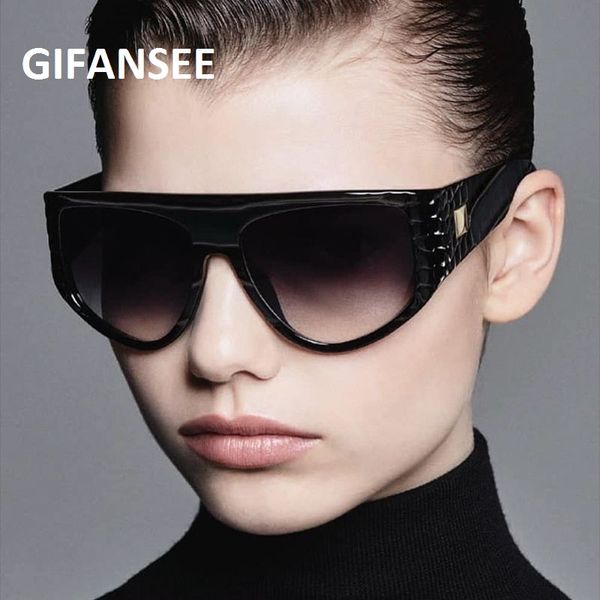 

sunglasses gifansee cat eye men women one piece gradient snakeskin oversized shades uv400 goggles, White;black