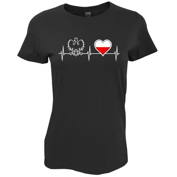 

2019 fashion heart poland polska women's patriotic t-shirt polish tee shirt