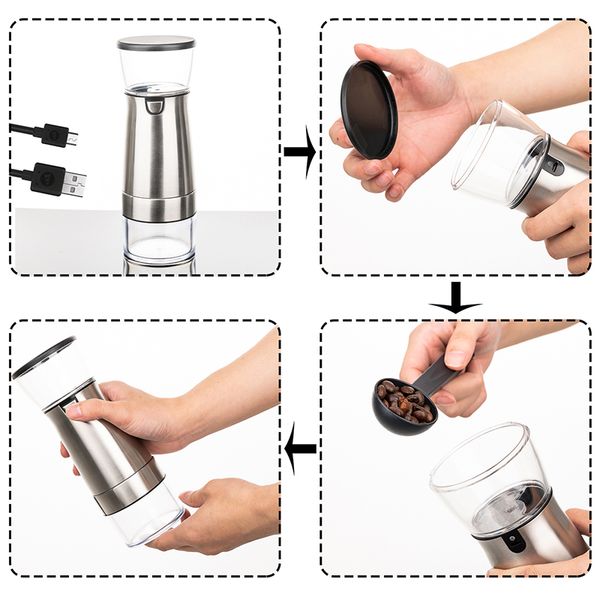 

коррозионно-стойкие 1 * электрический кофемолка usb coffee bean pepper abs