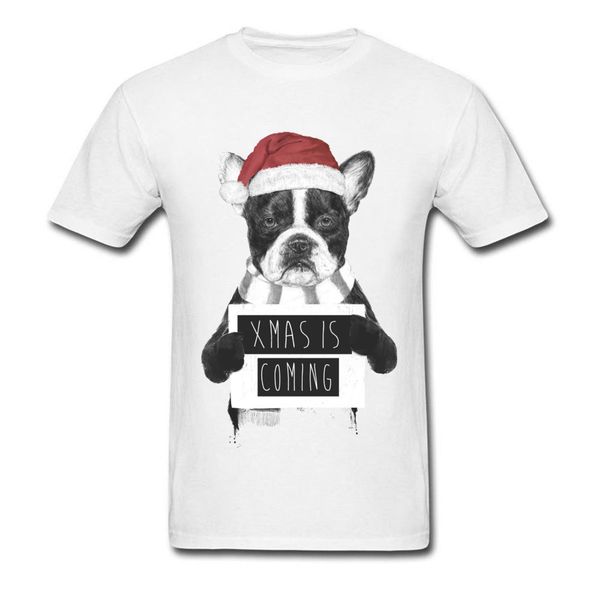 

fitness tshirt xmas is coming men t-shirt merry christmas gift tees funky 100% cotton fabric t shirts sad pitbull fun