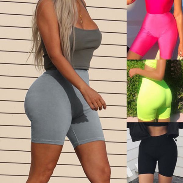 

women high waist fitness sports biker shorts summer jogging beach athletic casual skinny soft elastic stretchy solid shorts, White;black