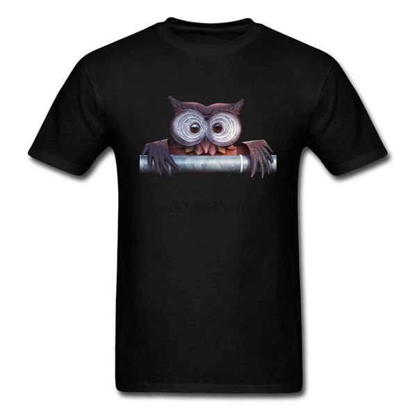 

2018 3d owl artwork funny design men t-shirt summer black slim fit short sleeve tee shirts novelty christmas presents