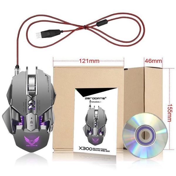 

new zerodate eating chicken mechanical mouse a3050 chip 3200dpi7 pelectric backlit wired gaming mouse