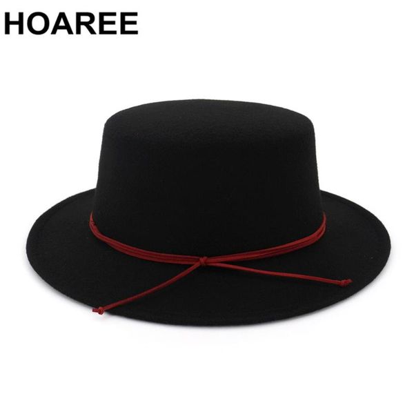 

stingy brim hats hoaree black bow fedoras female elegant winter woolen solid british casual brand 2021 felt and caps, Blue;gray