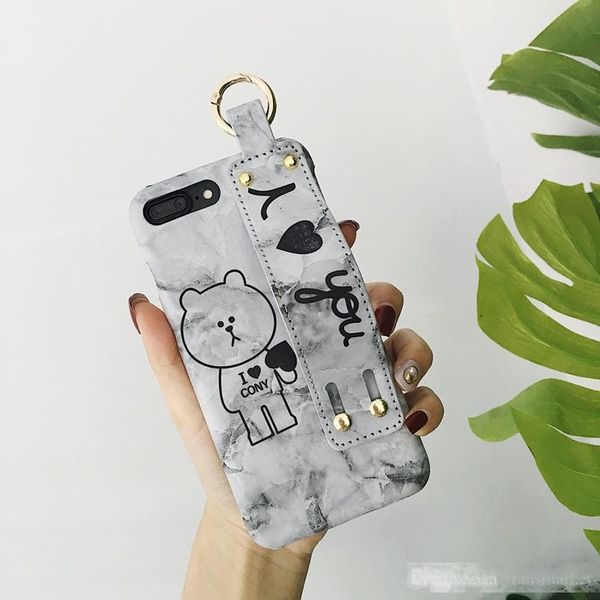 

with wristband phone cover for iphone x xs xr xs max 6 6s 7 7s 8 8plus cartoon pattern mobile phone case
