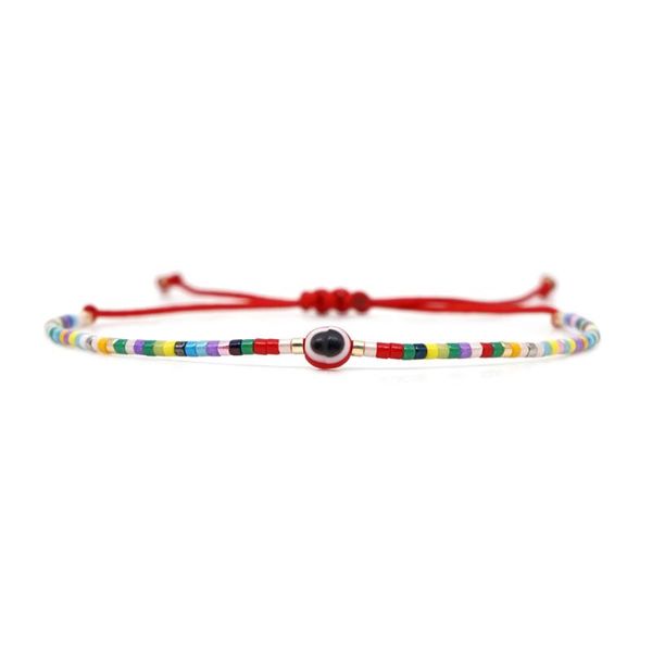 

go2boho miyuki turkish evil eye bracelets armband boho chic bracelet rainbow jewelry pulseras mujer moda 2020 women bileklik new, Red;blue