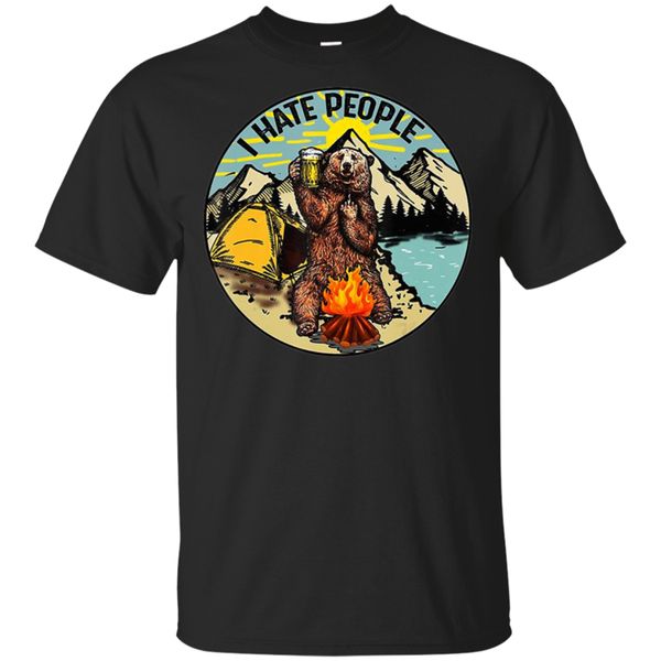 

men's bear camping i hate people t-shirt size m-3xl tee tee shirt