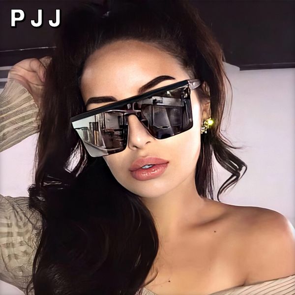 

pjj oversized womens sunglasses fashion sun glasses big frame windproof shades men flat driving goggles uv400, White;black