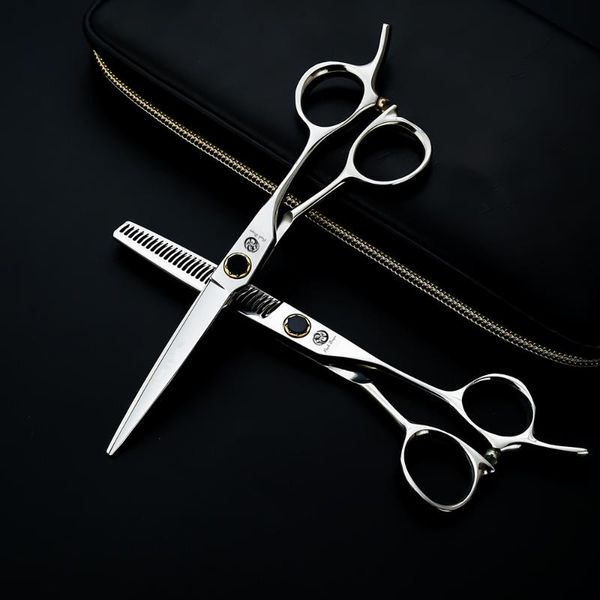 

purple dragon brand black bearings 6 inch professional hairdressing scissors silver barber shears hair clippers tools