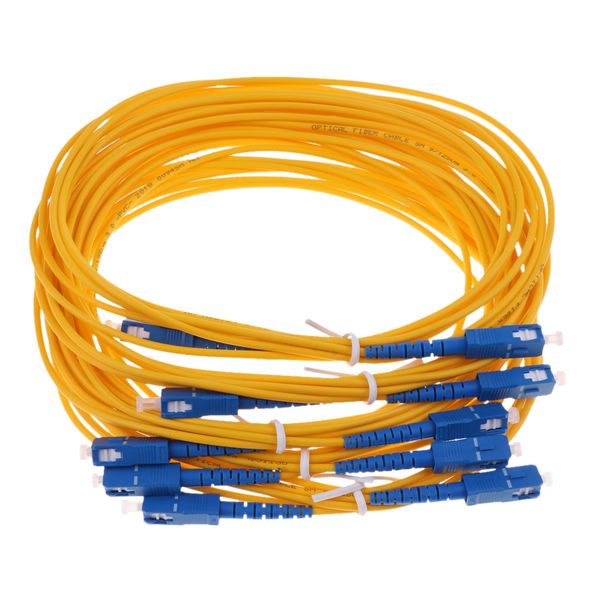 

5 pieces 3 meters fiber optical singlemode simplex core patch cable sc to sc