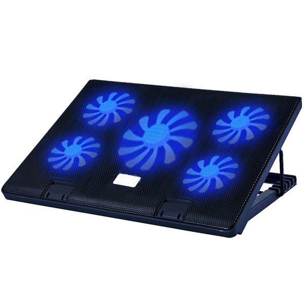 

notebook radiator cooler pad heat dissipation computer base with 5 cooling fans