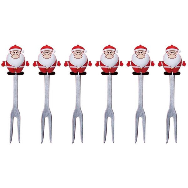 

5pcs stainless steel fruit fork christmas style fork practical pick