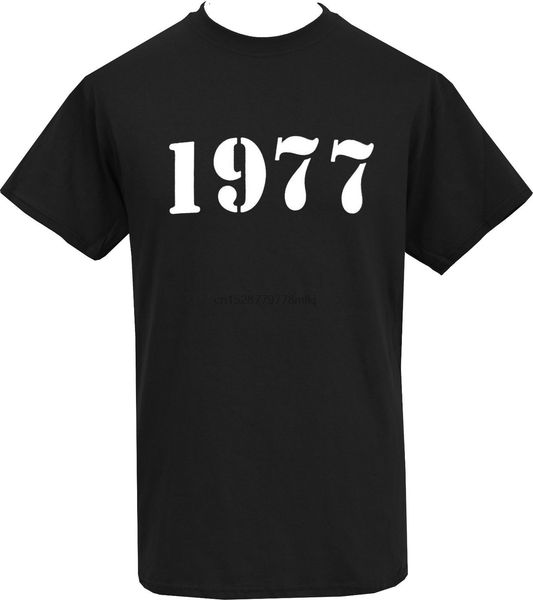 

mens черный t-shirt 1977 punk rock era seditionaries 77 stencil print s-5xl