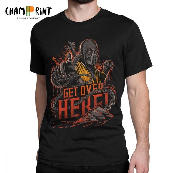 

scorpion получить здесь mortal kombat 11 футболки новых печати популярного файтинг t-shirt мужчины юмор хлопок тис классических вершины