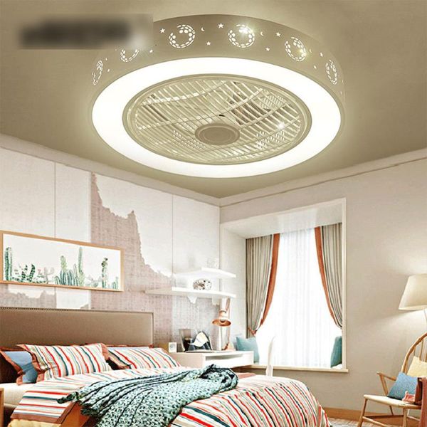 

electric fans 55cm led ceiling fan lamp with light bedroom lamps children room home 40w three color changing