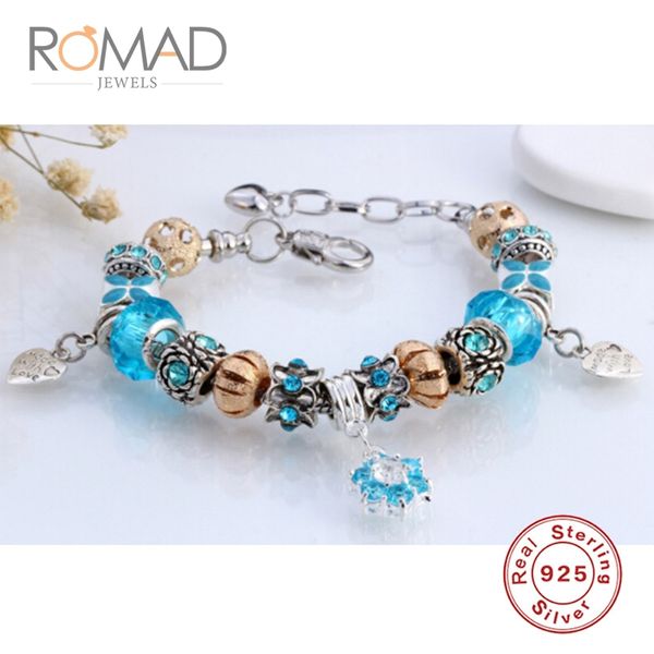 

link, chain romad cute vintage charm glass snowflake bracelets for women diy crystal heart bead bracelet 2021, Black