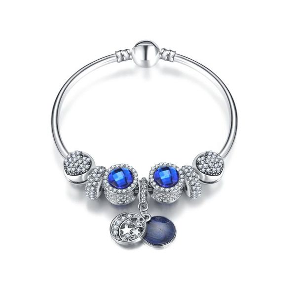 

european bracelets blue crystal shiny charms beads fits european bracelets & bangles star exquisite beads diy 2020 special gift, Black