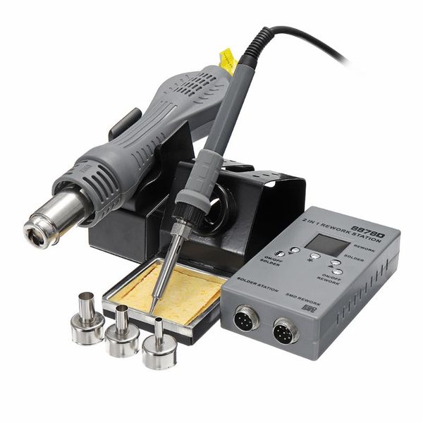 

8878d 2 in 1 smd rework soldering station air guns welding solder iron repair tool