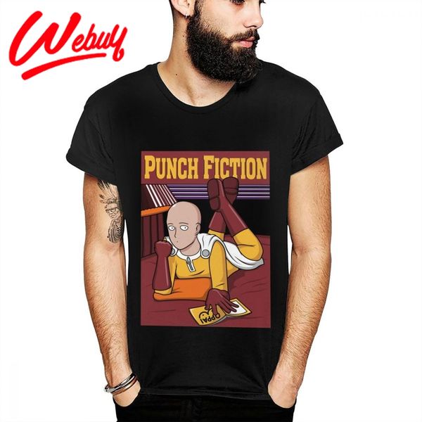 

funny one punch man t shirt saitama tees s-6xl big size punch fiction vintage design tee for men stylish t-shirt