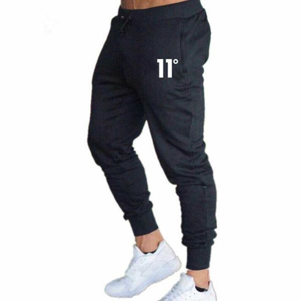 

mens casual slim fit pants sports male gym cotton skinny joggers sweat casual pants trousers tracksuit, Black