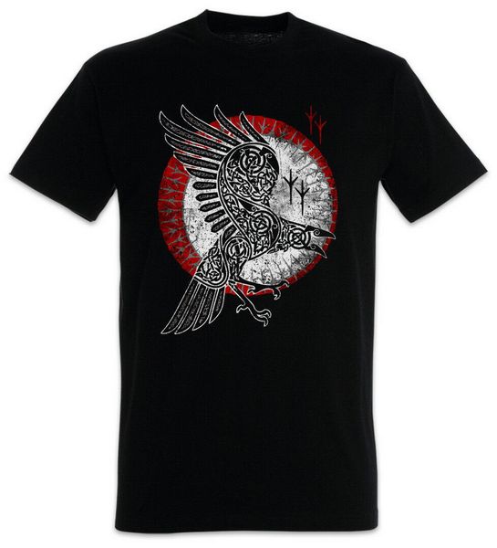 

norse raven t-shirt hugin and munin valhalla norse vikings odhin odin thor tee shirt new cool gym