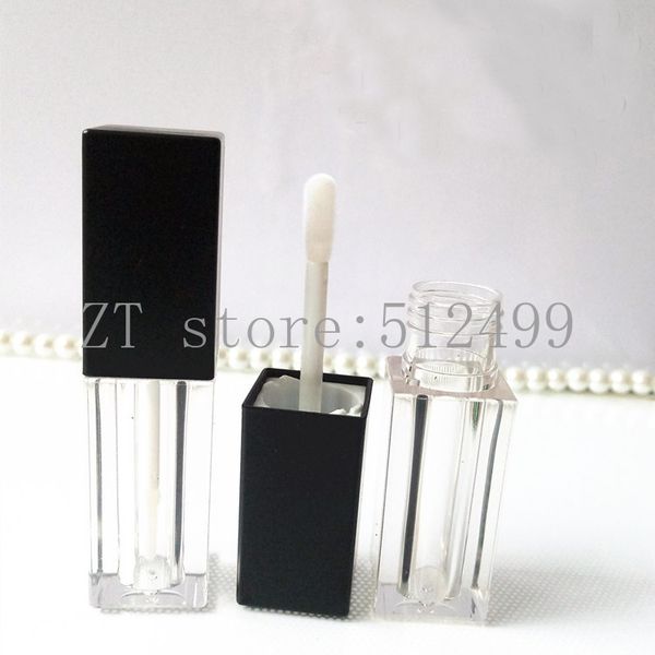 

storage bottles & jars 30pcs 50pcs 4.5ml square plastic liquid lipstick refillable bottle clear lip gloss tube with black lid travel contain