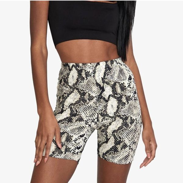 

shorts women leopard biker shorts high waist dance gym active sports short femme short feminino, White;black