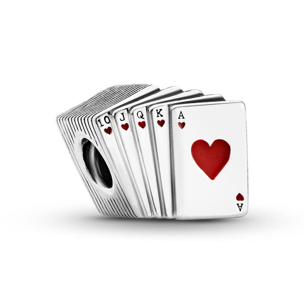 

2020 new authentic ale 925 sterling silver playing cards game charms beads fit pandora style bracelets for diy fashion jewelry design making, Black