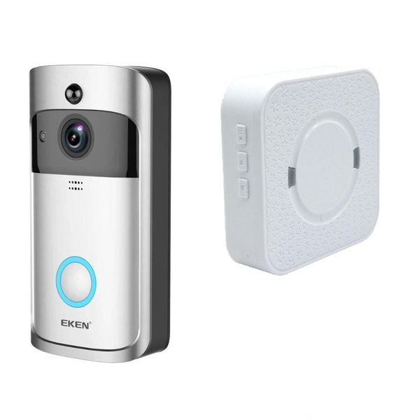 

eken home video wireless doorbell 2 720p hd wifi real-time video two way audio night vision pir motion detection with bells 10pcs/lot