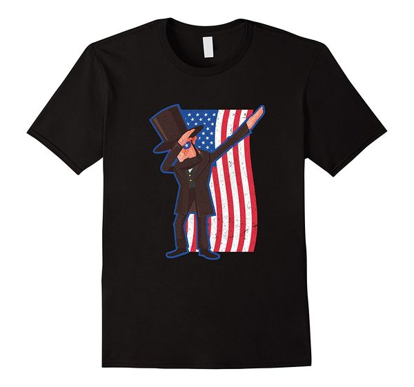 

2019 мода лето стиль смешные abe lincoln прилагая сша американский флаг t-shirt tee рубашка