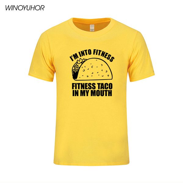 

mens fitness taco funny print t shirt humorous mexican food tee for man i'm into fitness, fitness taco in my mouth