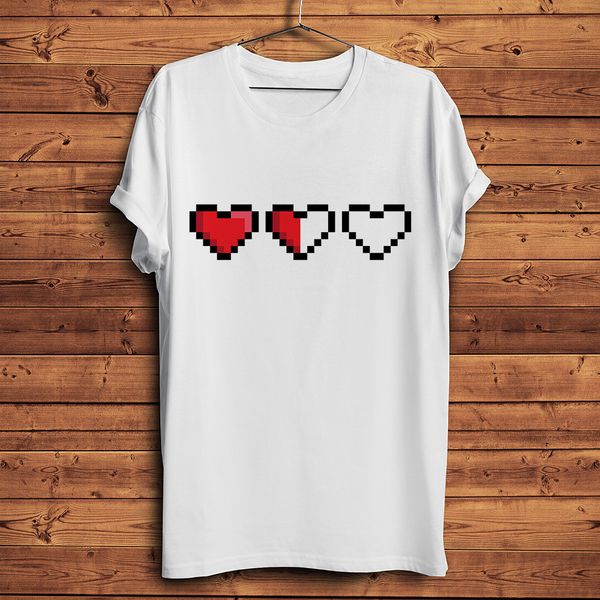

pixel heart half life funny t shirt men summer new white casual homme short sleeve cool hipster tshirt gift